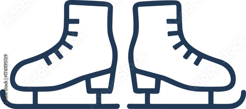 Minimalist illustration of a pair of ice skates, perfect for winter sports and copy space