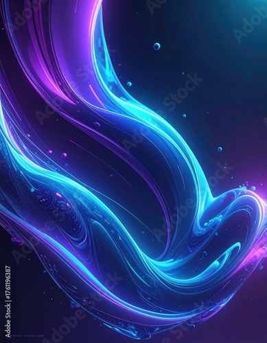 Ethereal Luminous Swirls on Dark Background.