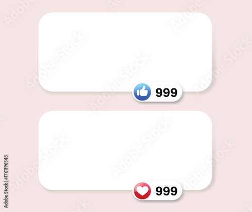 Social media Empty Post reaction Text with likes illustration vector