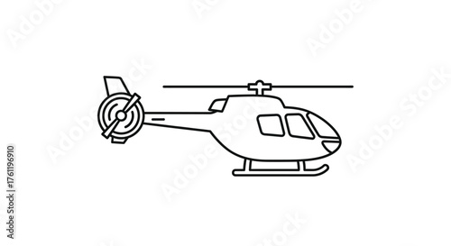 Simple line drawing of a helicopter in a minimalist style