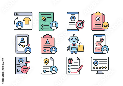 Business, office line icon set. Professional, workplace essentials linear collection