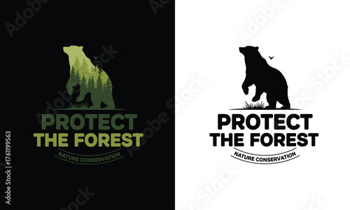 Protect forest nature conservation wildlife illustration