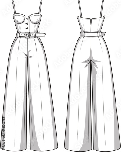 Elegant wedding dress vector illustration with lace details on mannequin