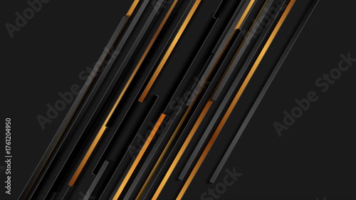 Black and golden stripes abstract geometric background. Seamless looping motion design. Video animation Ultra HD 4K 3840x2160