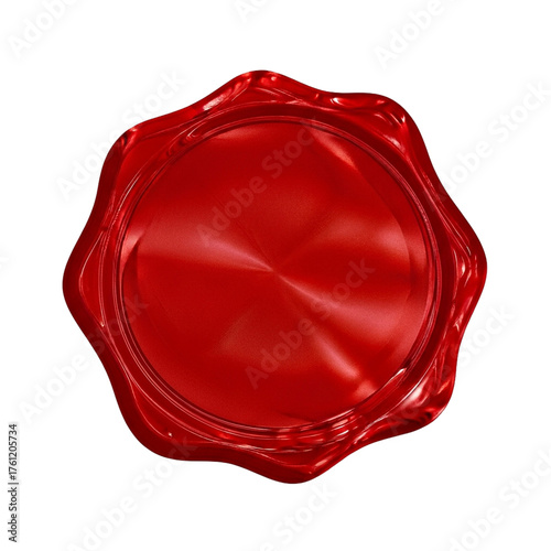 red wax seal glossy isolated on white background
