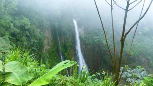 Wallpaper Mural Costa Rica A view of Toro Falls with trees and rocks with clouds coming in Torontodigital.ca