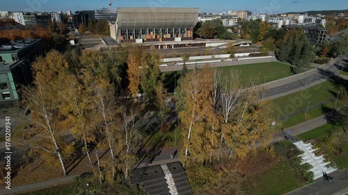 view of the river in the city Vilnius