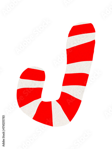 red and white striped candy cane