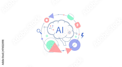 Explore the limitless possibilities of AI with this captivating abstract design, perfect for showcasing innovation, technology, and the future of intelligence
