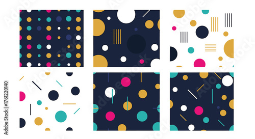Vibrant geometric patterns for modern designs, perfect for eye-catching backgrounds and creative projects, adding a playful yet sophisticated touch