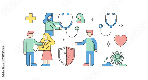 Get Well Soon with Doctors Offering Healthcare and Support to Patients with Love and Care, Promoting Health Awareness and Protection for All