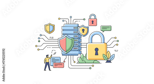 Ensure your data security with comprehensive cyber protection for your business, safeguarding against threats with robust firewall and encryption technology