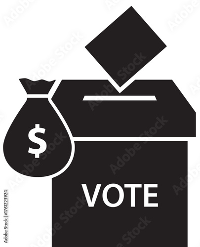 Vote buying and political donation conceptual icon