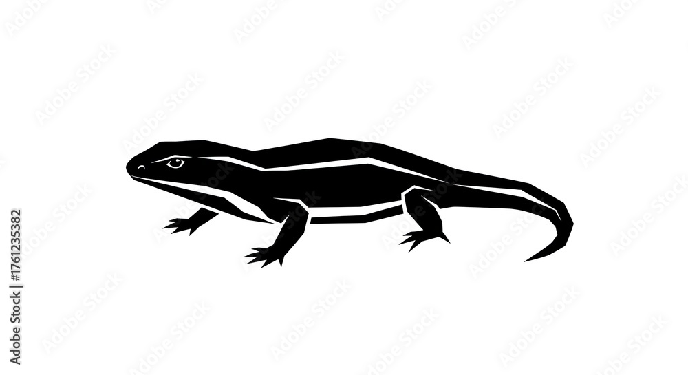 Fototapeta premium Lizard silhouette vector illustration isolated