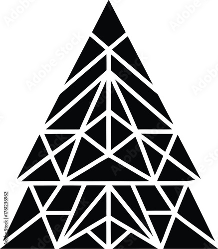 Christmas Tree Silhouette Festive Vector Illustration