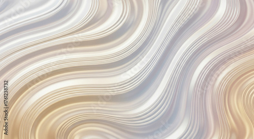 Elegant abstract with flowing waves golden and silver hues, creating luxurious and sophisticated texture with sense gentle motion