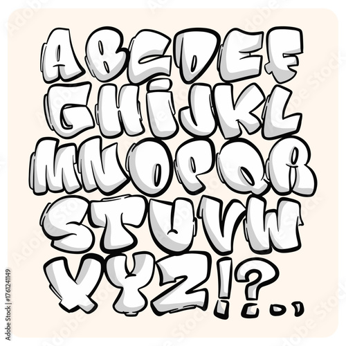 Bubble Graffiti Alphabet Set