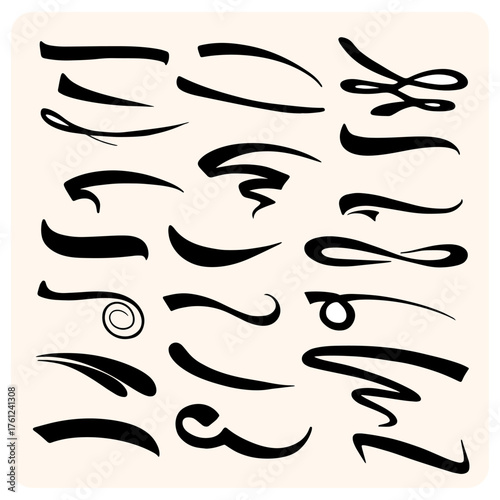 Wallpaper Mural Decorative Hand Drawn Swashes and Underlines Set Torontodigital.ca