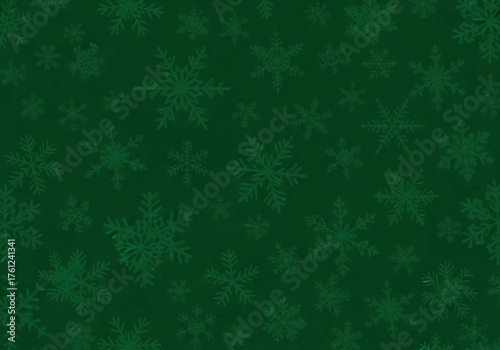 Festive green snowflake background for holiday season designs