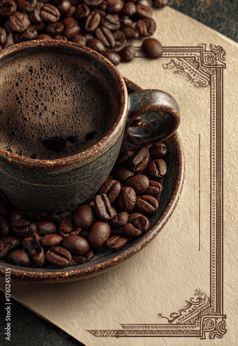 Ripe coffee beans on a light background.