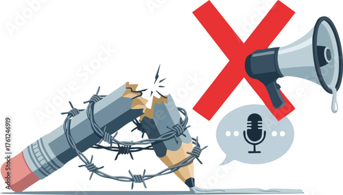 Censorship and Suppression of Free Speech and Expression. concept design creative background style inspiration