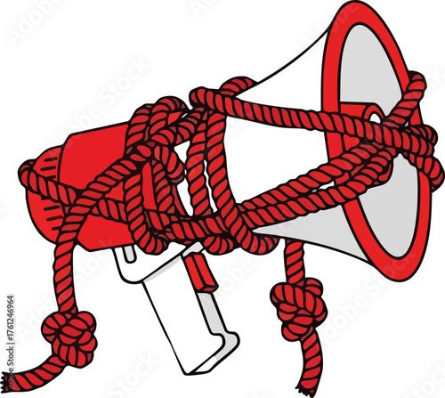 Censorship Concept with Silenced Megaphone. style inspiration illustration concept design creative background style inspiration