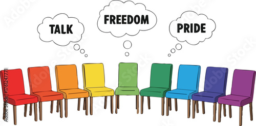LGBTQ Pride Freedom Talk Concept. style inspiration illustration concept design creative background style inspiration