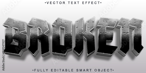  Broken Glass Shattered Effect Vector Fully Editable Smart Object Text Effect