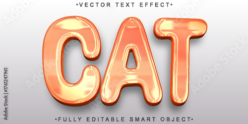  Cat Cute Feline Vector Fully Editable Smart Object Text Effect