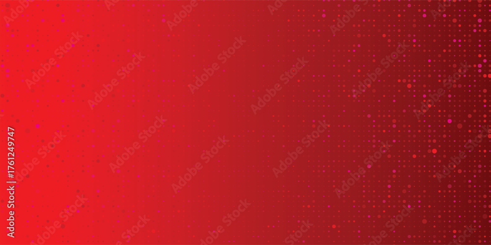 Fototapeta premium Glowing red dotted wallpaper. Abstract curved round dot grid texture. Circle halftone pattern background. Dark navy backdrop for technology, business, news, Modern design