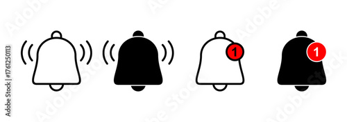 Bell icon vector. Notification sign and symbol for web site design