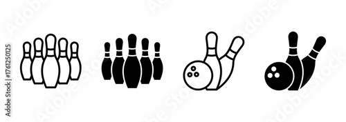 Bowling icon vector. bowling ball and pin sign and symbol.