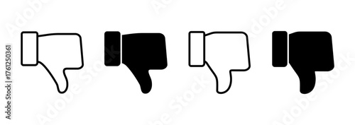 Dislike icon vector. dislike sign and symbol. Hand with thumb down