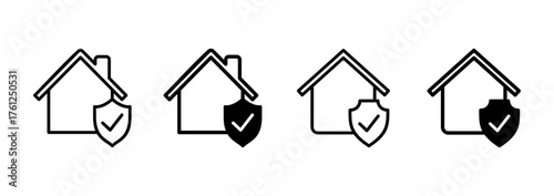 home insurance icon vector. home protection sign and symbol