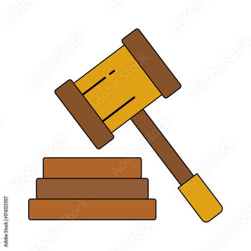 Gavel icon on white background.