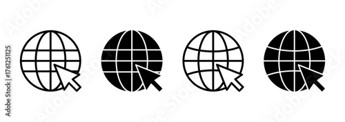 Web icon vector. go to web sign and symbol. web click icon. Global search icon