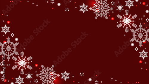 美しい雪もようのクリスマス背景、16:9サイズ