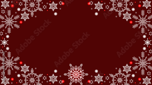 美しい雪もようのクリスマス背景、16:9サイズ