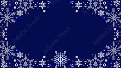 美しい雪もようのクリスマス背景、16:9サイズ