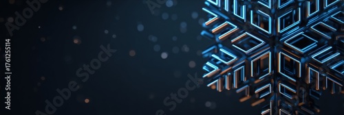 Winter Wonderland Theme Featuring an Intricate Snowflake Design Set Against a Dark Background With Gentle Sparkles