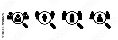 Hiring icon vector illustration. Search job vacancy sign and symbol. Human resources concept. Recruitment