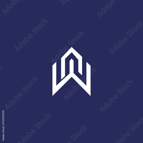 Modern unique creative AW letters logo design
