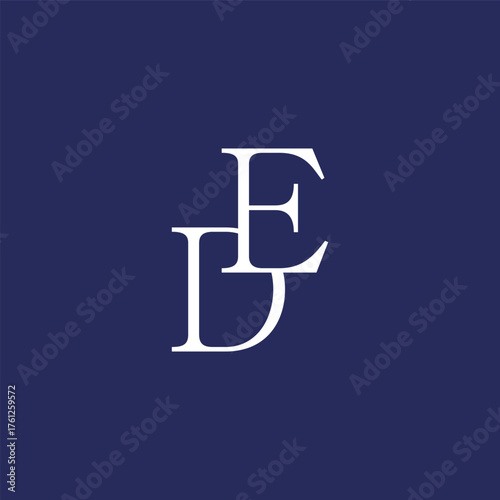 Modern unique creative DE letters logo design