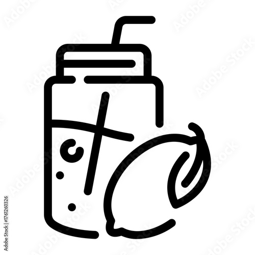 lemon juice line icon