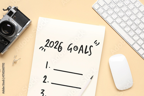 Notebook with 2026 goals, p...