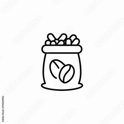 coffee bean sack icon sign vector
