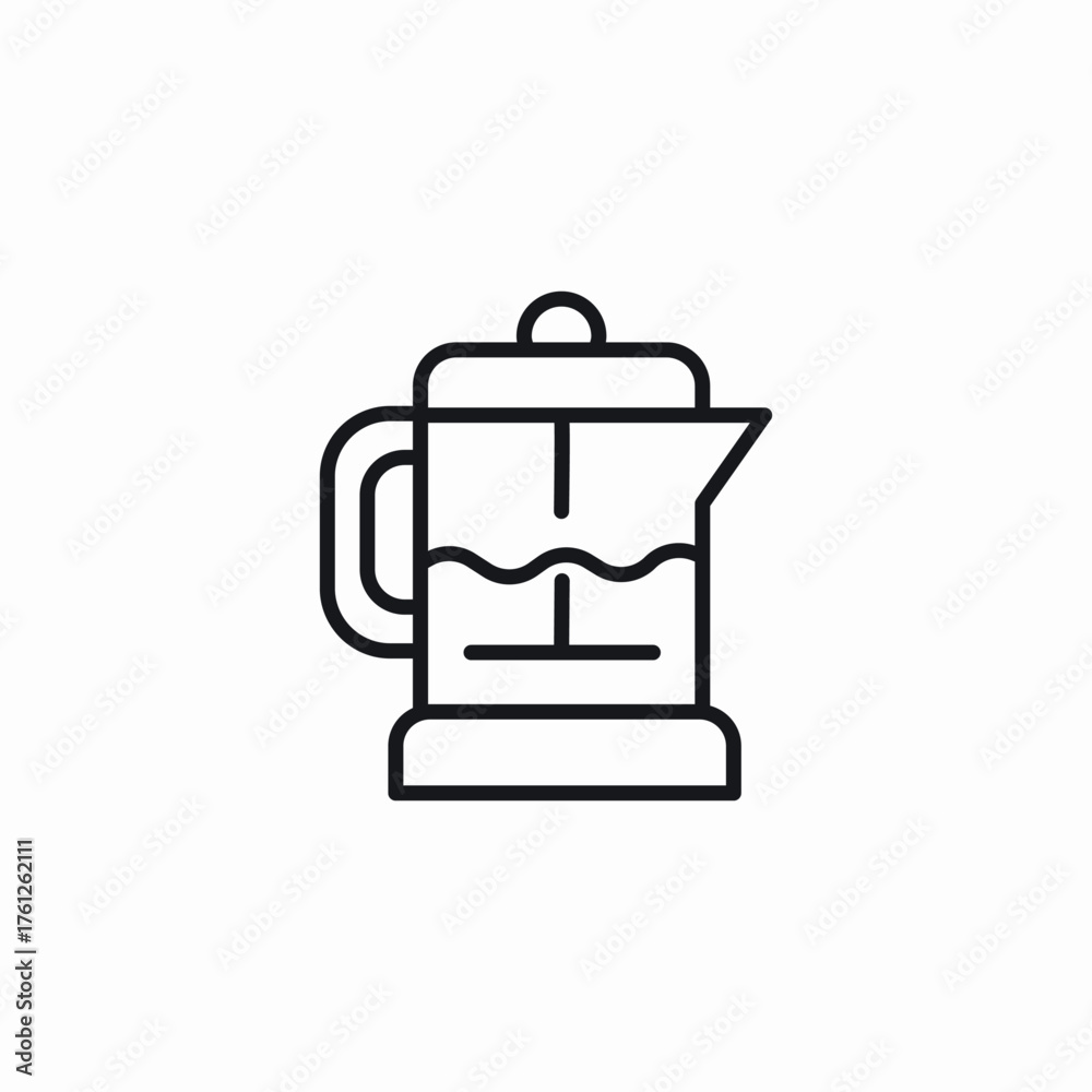Obraz premium coffee press icon sign vector