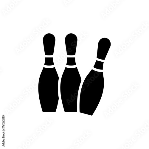 Bowling icon vector for web and mobile app. bowling ball and pin sign and symbol.
