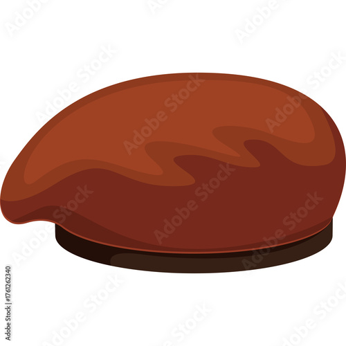 Brown Beret Hat Fashionable Headwear With Shadow Detail And Transparent Background