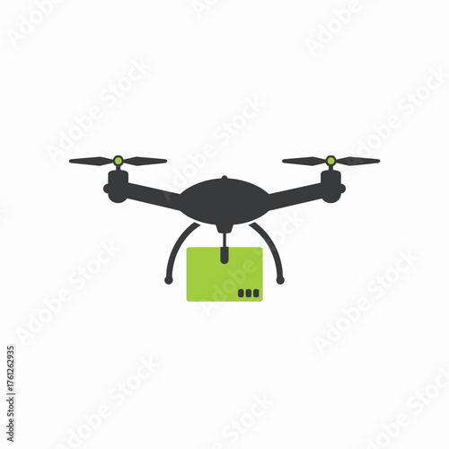 Modern drone delivering a package, symbolizing fast and efficient delivery services in technology